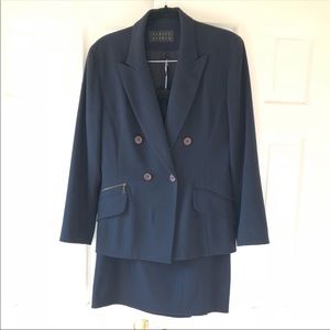 Finity Studio Navy Blue 3 Piece Suit Skirt & Pants